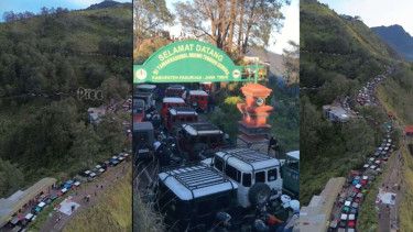 Penampakan Macet di Bromo Saat Libur Natal