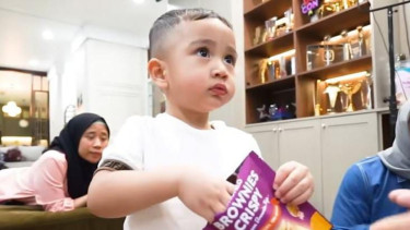 Gaya viral Cipung ngemil bikin gemes