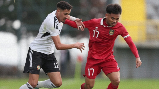 Timnas Indonesia saat melawan Timnas Libya