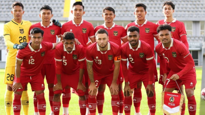 Timnas Indonesia saat melawan Timnas Libya