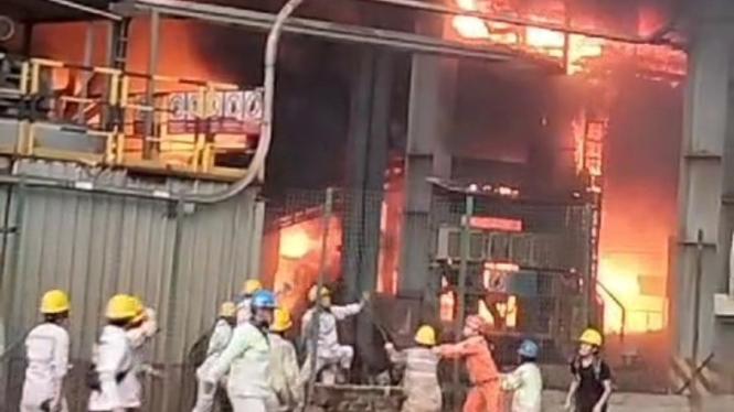 Ledakan Smelter PT ITSS di kawasan PT IMIP.