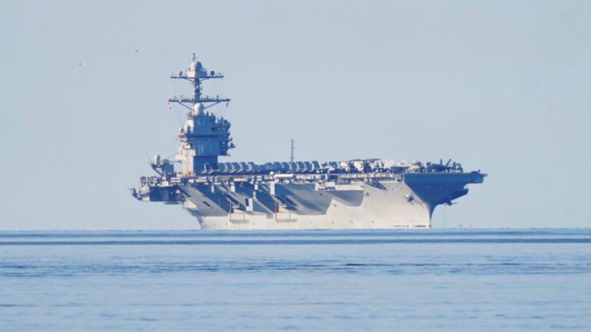 Kapal milik AS, USS Gerald R. Ford yang dikirim untuk lindungi Israel
