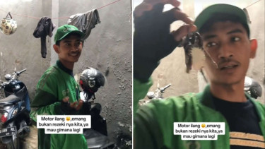 Tukang Ojek Menahan Nangis di Hadapan Istri Ketika Tahu Motornya Raib Dimaling