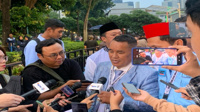 Pengacara Hotman Paris datang ke lokasi debat capres