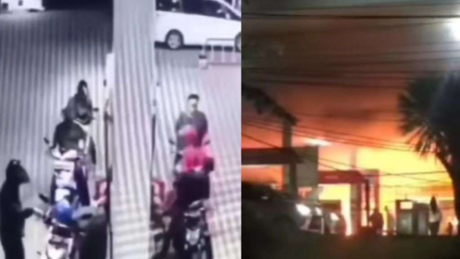 Kebakaran di SPBU Bekasi