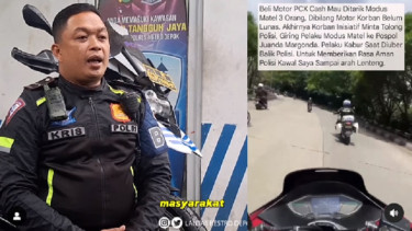 Satlantas Polres Metro Depok mengawal pengendara yang dipepet Debt Collector
