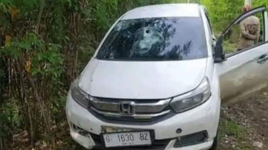 Honda Mobilio yang sempat dikejar Polisi Jalan Raya (PJR) Polda Jateng