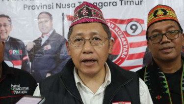 Ketua Umum Partai Kebangkitan Nusantara (PKN) Anas Urbaningrum di Labuan Bajo, Manggarai Barat, Provinsi Nusa Tenggara Timur, Selasa, 9 Januari 2024.