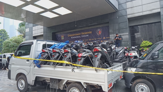 Barang bukti ratusan kendaraan bermotor curian di Pusziad