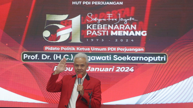Ganjar Pranowo di HUT PDI-P ke 51