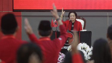 Megawati Soekarnoputri di HUT PDI-P ke 51