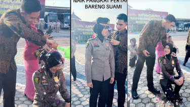 Momen Haru Polwan Naik Pangkat Dipasangkan oleh Suami