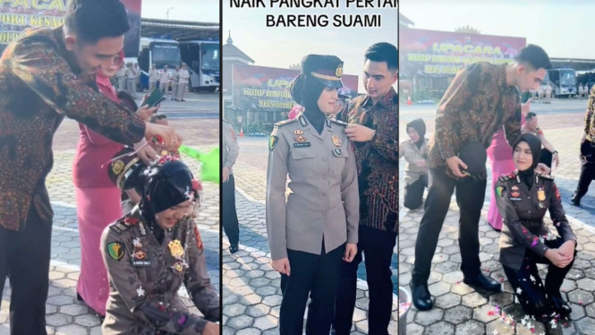 Momen Haru Polwan Naik Pangkat Dipasangkan oleh Suami