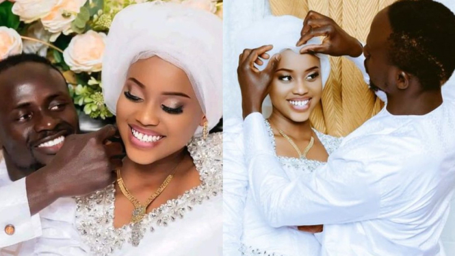 Sadio Mane dan istrinya Aisha Tamba