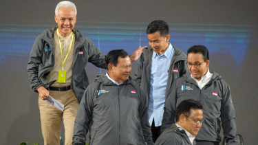 Anies, Prabowo, Ganjar, Cak Imin dan Gibran di acara Paku Integritas KPK