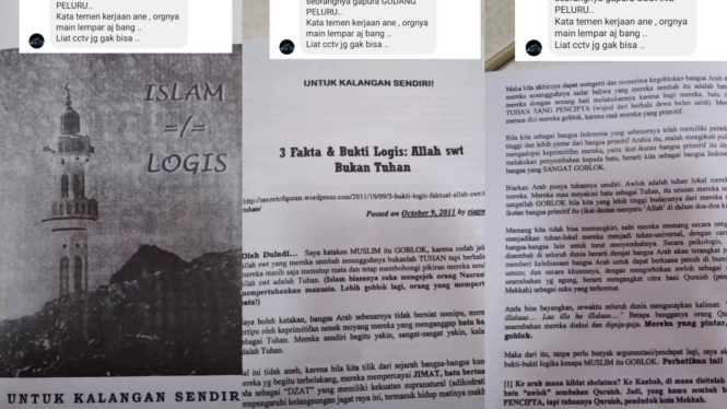 Selebaran yang menjelekkan agama disebar orang tak dikenal di Tebet