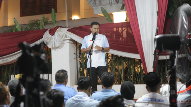 Wakil Komandan TKN Fanta Prabowo-Gibran, Sona Maesana saat menerima deklarasi dukungan dari Relawan Gerakan Persatuan Nusantara di Jalan Kertanegara IV, Jakarta Selatan, Kamis, 18 Januari 2024.