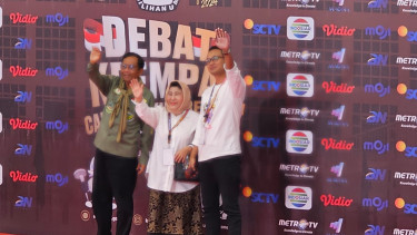 Cawapres nomor urut tiga Mahfud MD tiba di lokasi debat