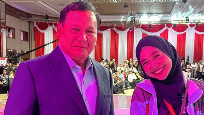 Prabowo Subianto dan Ria Ricis