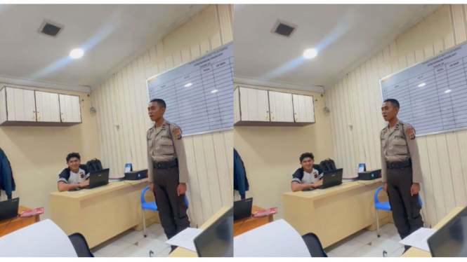 Viral polisi nyanyi lagu Korea
