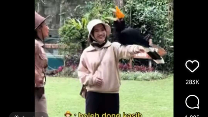 Viral cewek pegang burung di Taman Safari