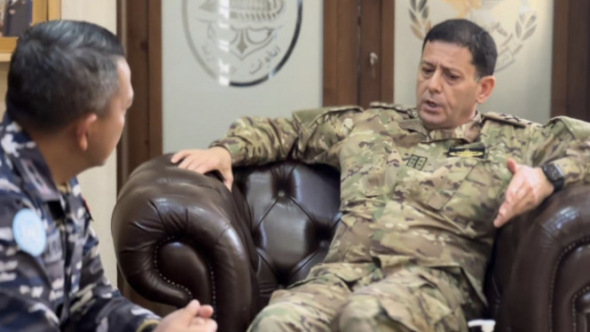 VIVA Militer: Dansatgas MTF TNI Konga XXVII-O bertemu Komandan LAF di Beirut