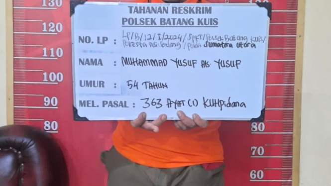 MY, saat diamankan petugas kepolisian.(istimewa/VIVA Medan)