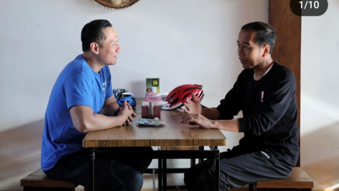 Presiden Jokowi bertemu Ketum Partai Demokrat Agus Harimurti Yudhoyono (AHY)