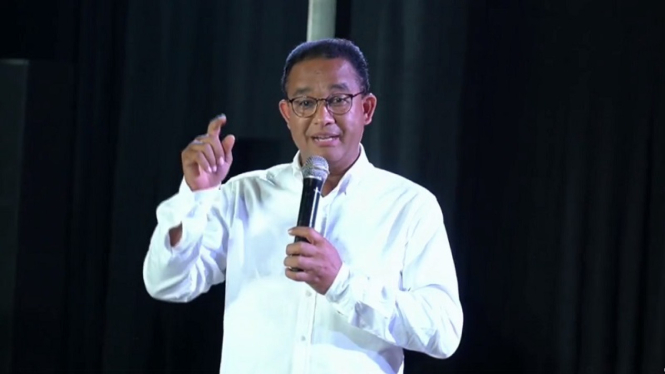 Capres Anies Baswedan di acara Ngajabarkeun Abah Anies, di The Papandayan Hotel