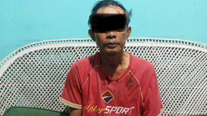 Tersangka H, saat diamankan polisi