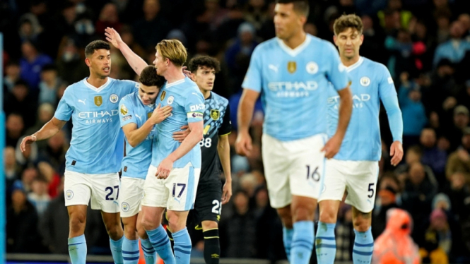 Kevin De Bruyne saat Manchester City vs Burnley