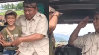 Prabowo Subianto dan anak kecil