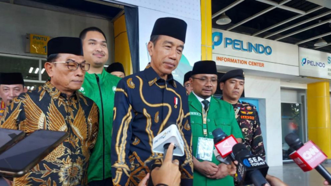 Presiden Jokowi dalam acara kongres GP Ansor