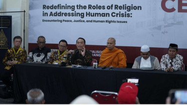 Konferensi pers para tokoh agama dunia di AICIS 2024