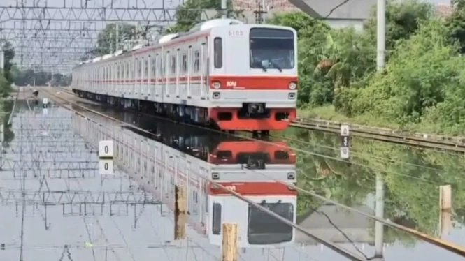 Illustration of Indonesian train (KRL).