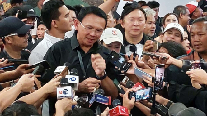 Basuki Tjahaja Purnama alias Ahok saat  kampanye pasangan Ganjar-Mahfud di GBK