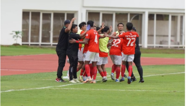Selebrasi pemain Malut United