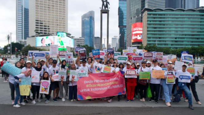Kampanye anti golput Pemilu 2024 di Car Free Day (CFD)