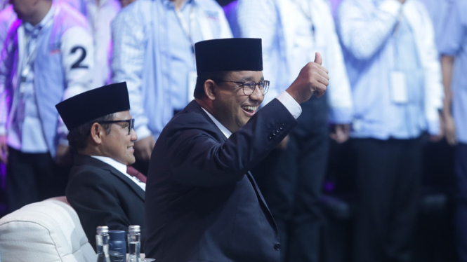Anies Baswedan saat debat kelima Pemilu Presiden (Pilpres) 2024