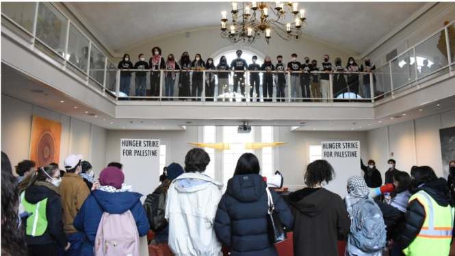 Aksi Mogok Makan Mahasiswa di Universitas Brown (Doc: Middle East Eye)