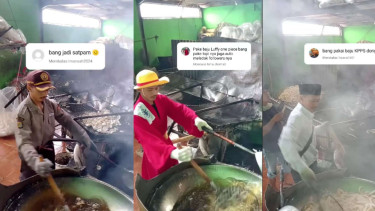 Gaya Tukang Kerupuk Goreng dengan Kostum