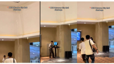 Atap Mall Mewah di Surabaya Jebol