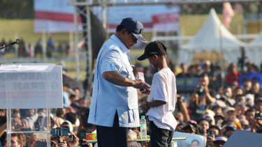 Prabowo Subianto saat kampanye