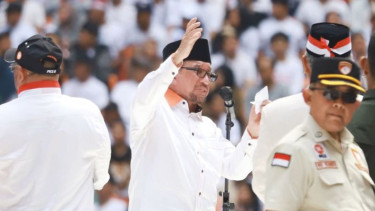 Ketua Majelis Syuro PKS Salim Segaf Aljufri saat kampanye di JIS.