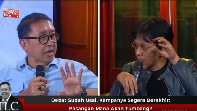 Debat politikus Gerindra Fadli Zon dengan politikus PDIP Adian Napitupulu.