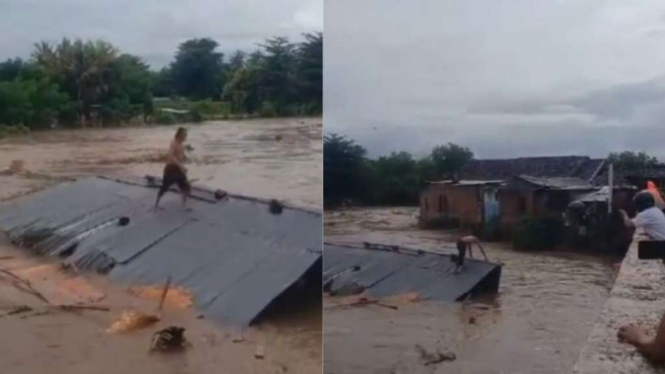 Pria terbawa arus sungai