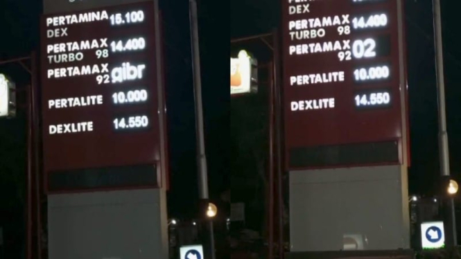 Sebuah SPBU di Lombok pasang tulisan berjalan Prabowo-Gibran (istimewa)