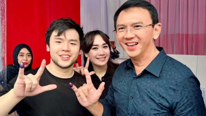Potret Ahok dan keluarga nyoblos