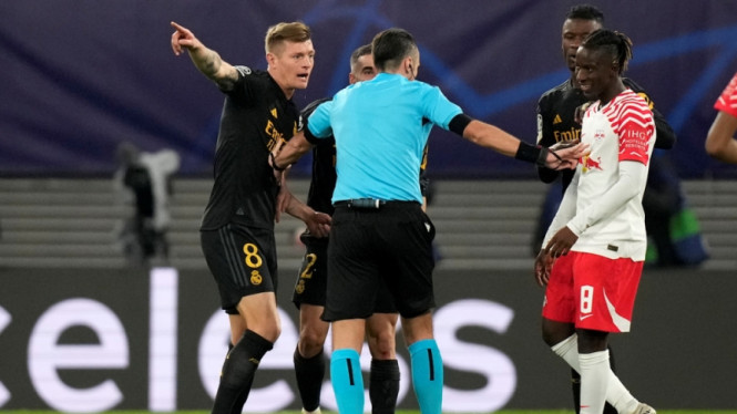 Toni Kroos saat laga Leipzig vs Madrid