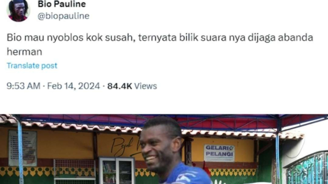 Tweet kocak Bio Paulin di Pemilu 2024